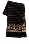 Khaite Lucerne Fair Isle Cashmere Scarf In Black
