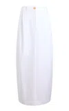 Khaite Lucian Cotton Poplin Maxi Skirt In White