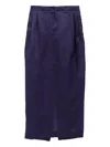 Khaite Lucian Semi-sheer Silk Maxi Skirt In Blue