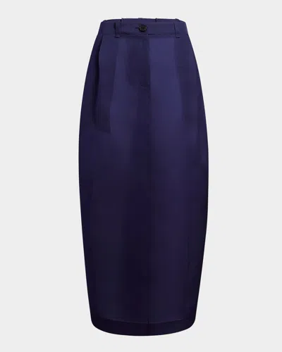 KHAITE LUCIAN LONG PLEATED SILK SKIRT
