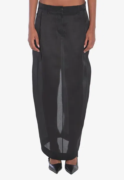 Khaite Lucian Maxi Silk Skirt In Black