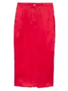 Khaite Lucian Pleated Silk Organza Maxi Skirt In Red