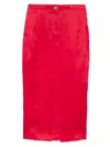 Khaite Lucian Pleated Silk Organza Maxi Skirt In Red