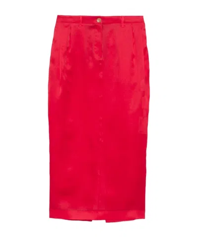 Khaite Lucian Maxi Skirt In Red