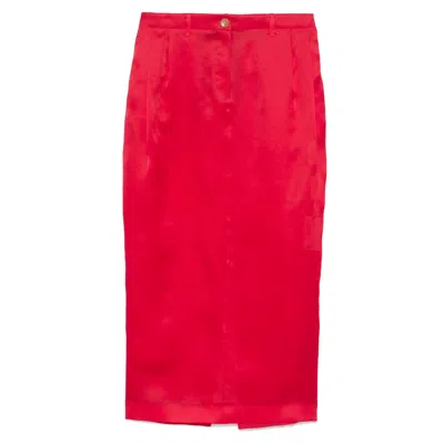 Khaite Lucian Maxi Skirt In Red