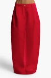 Khaite Lucian Pleated Silk Organza Maxi Skirt In Raspberry