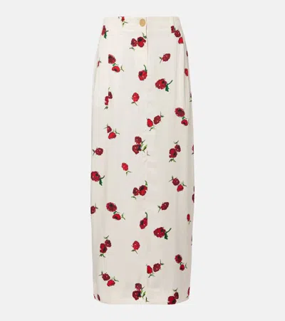 KHAITE LUCIAN PRINTED TWILL MAXI SKIRT