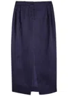 Khaite Lucian Semi-sheer Silk Maxi Skirt In Purple