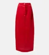 Khaite Lucian Pleated Silk Organza Maxi Skirt In Red