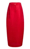 Khaite Lucian Silk Satin Maxi Skirt In Fuchsia