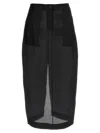 Khaite Lucian Organza Skirt In Black