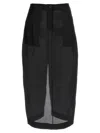 Khaite Lucian Organza Skirt In Black