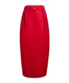 Khaite Lucian Pleated Silk Organza Maxi Skirt In Red
