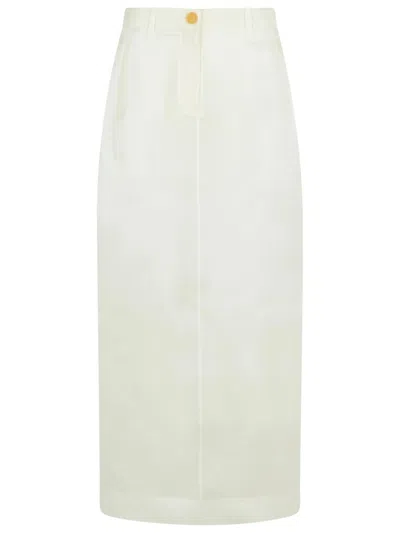 Khaite Lucian Cotton Poplin Maxi Skirt In White