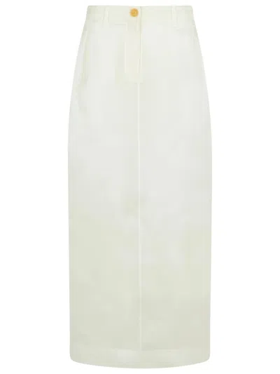 KHAITE LUCIAN' WHITE SILK SKIRT