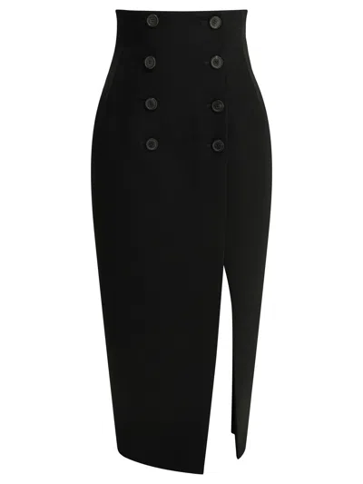 Khaite "luiza" Long Skirt In Black
