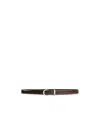 Khaite Luna Belt In Umber Leather With Silver In Brown