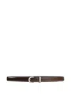 Khaite Luna Belt In Umber Leather With Silver In Brown