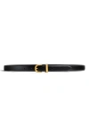 Khaite Luna Leather Belt In Black