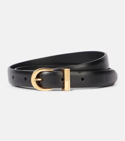 Khaite Luna Leather Belt In Black