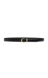 Khaite Luna Leather Belt In Black