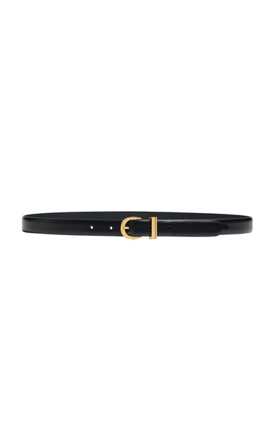 Khaite Luna Leather Belt In Black