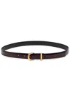 Khaite Luna Leather Belt In Burgundy