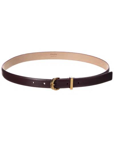 Khaite Luna Leather Belt In Burgundy