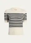 Khaite Women's Luphia Short-sleeve Cashmere Sweater In Glaze Black