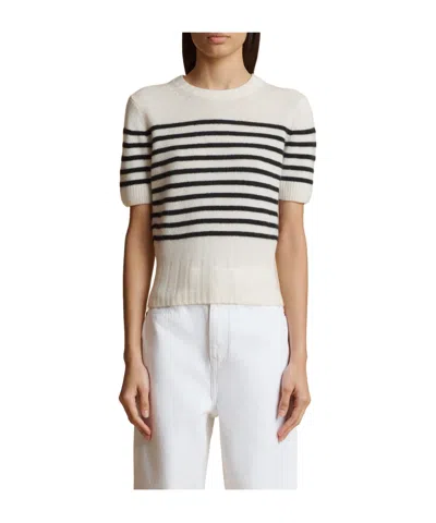 Khaite Luphia Striped Jumper In White