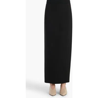 Khaite Lyle Crepe Midi Skirt In Black