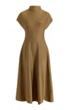 Khaite Lyra Knit Midi Dress In Brown