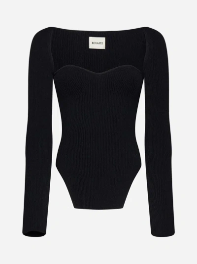 KHAITE MADDY KNIT BODYSUIT-STYLE TOP