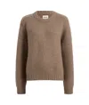 Khaite Mae Cashmere Pullover With Extended Sleeves In Barley Color