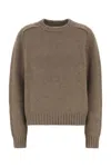 Khaite Mae Cashmere Pullover With Extended Sleeves In Brown