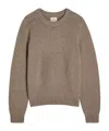 Khaite Mae Cashmere Pullover With Extended Sleeves In Brown