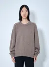 Khaite Mae Cashmere Pullover With Extended Sleeves In Neutral