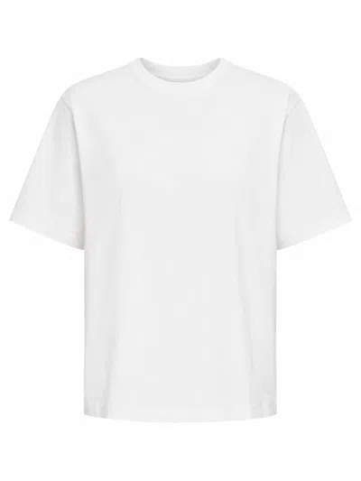 Khaite Mae Classic Round Neck Cotton T-shirt In White