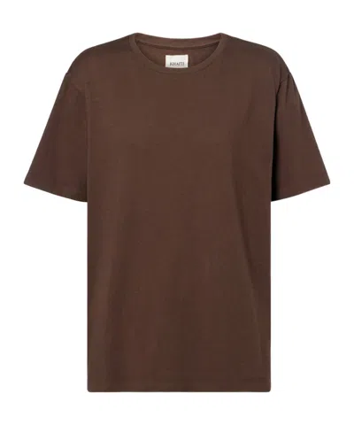 Khaite Mae Cotton Jersey T-shirt In Brown