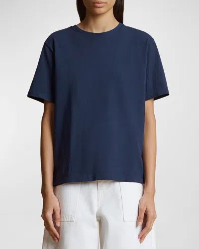 Khaite Mae Short Sleeve T-shirt In Blue
