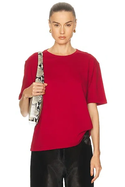Khaite Mae Short Sleeve Tee In Red