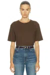 Khaite Mae Short Sleeve Tee Shirt In Brown