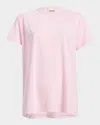 Khaite Maeve Cotton-blend Jersey T-shirt In Peony