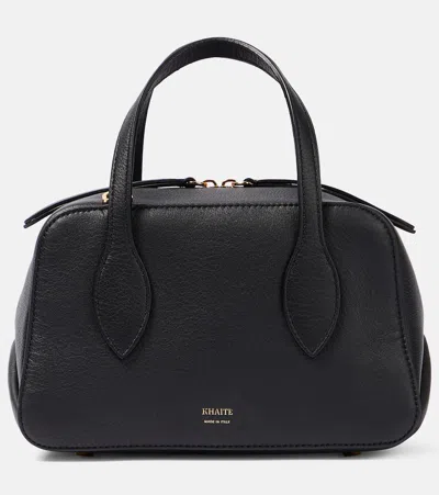 Khaite Maeve Small Leather Shoulder Bag In Black