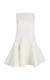 Khaite Mags Flared Silk Organza Mini Dress In White