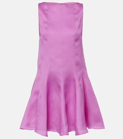 Khaite Silk Panelled Mags Mini Dress In Purple