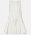 Khaite Mags Flared Silk Organza Mini Dress In White