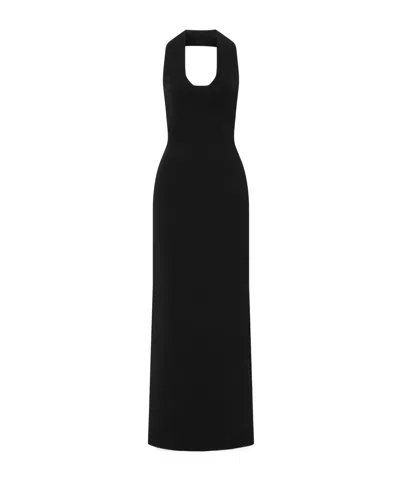 Khaite Mahi Knitted Halterneck Maxi Dress In Black