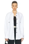 Khaite Womens White Mahmet Relaxed-fit Denim Shirt In White