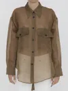 Khaite Mahmet Silk Shantung Top In Beige